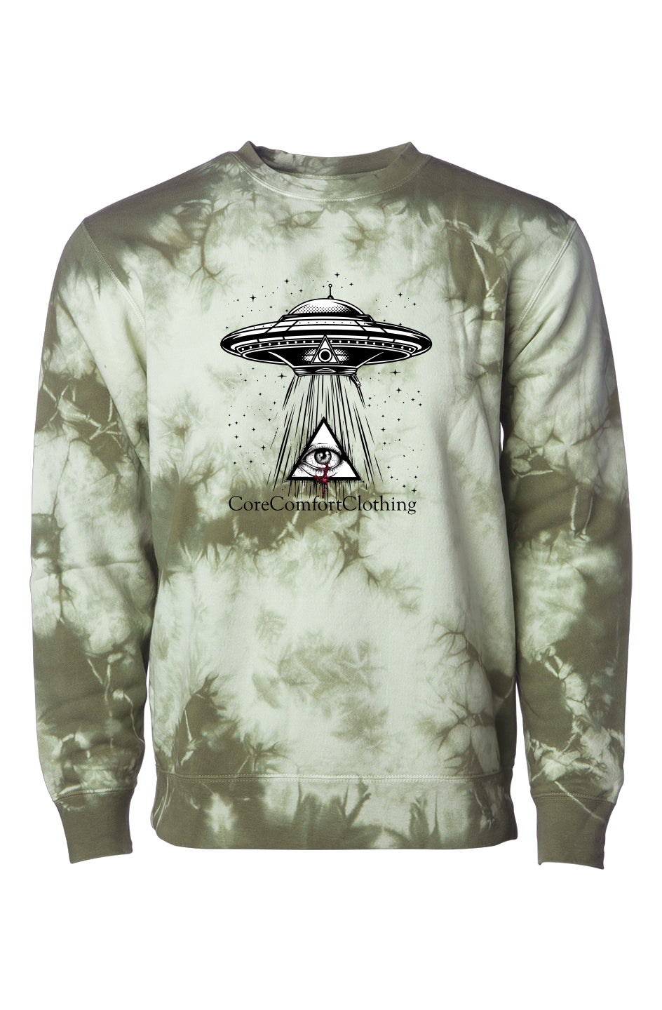 Tie Dye Olive Crew Neck