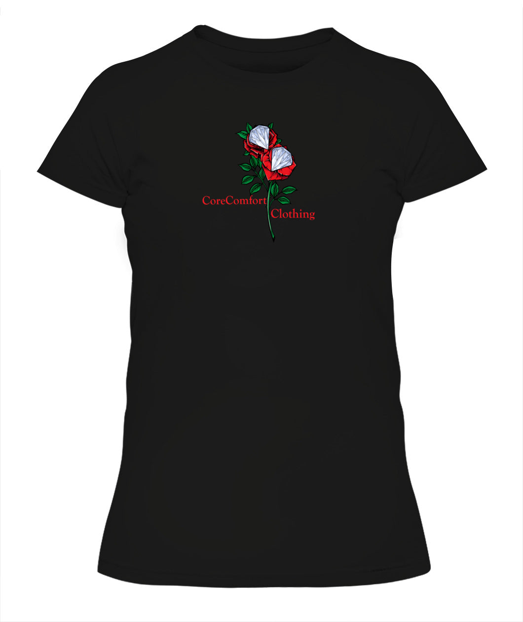 CoreComfort Womens Diamond Rose Logo T-shirt