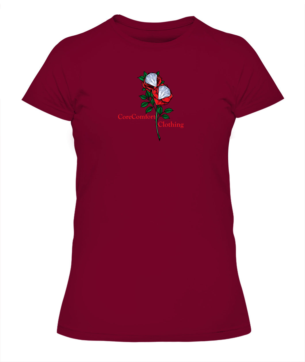 CoreComfort Womens Diamond Rose Logo T-shirt