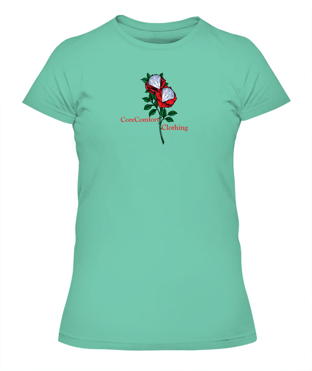 CoreComfort Womens Diamond Rose Logo T-shirt