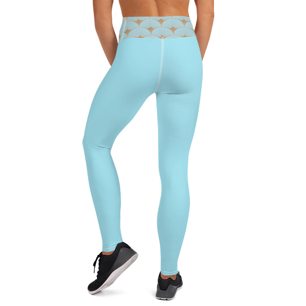 CoreComfort Blue Greek High Waist Yoga Leggings