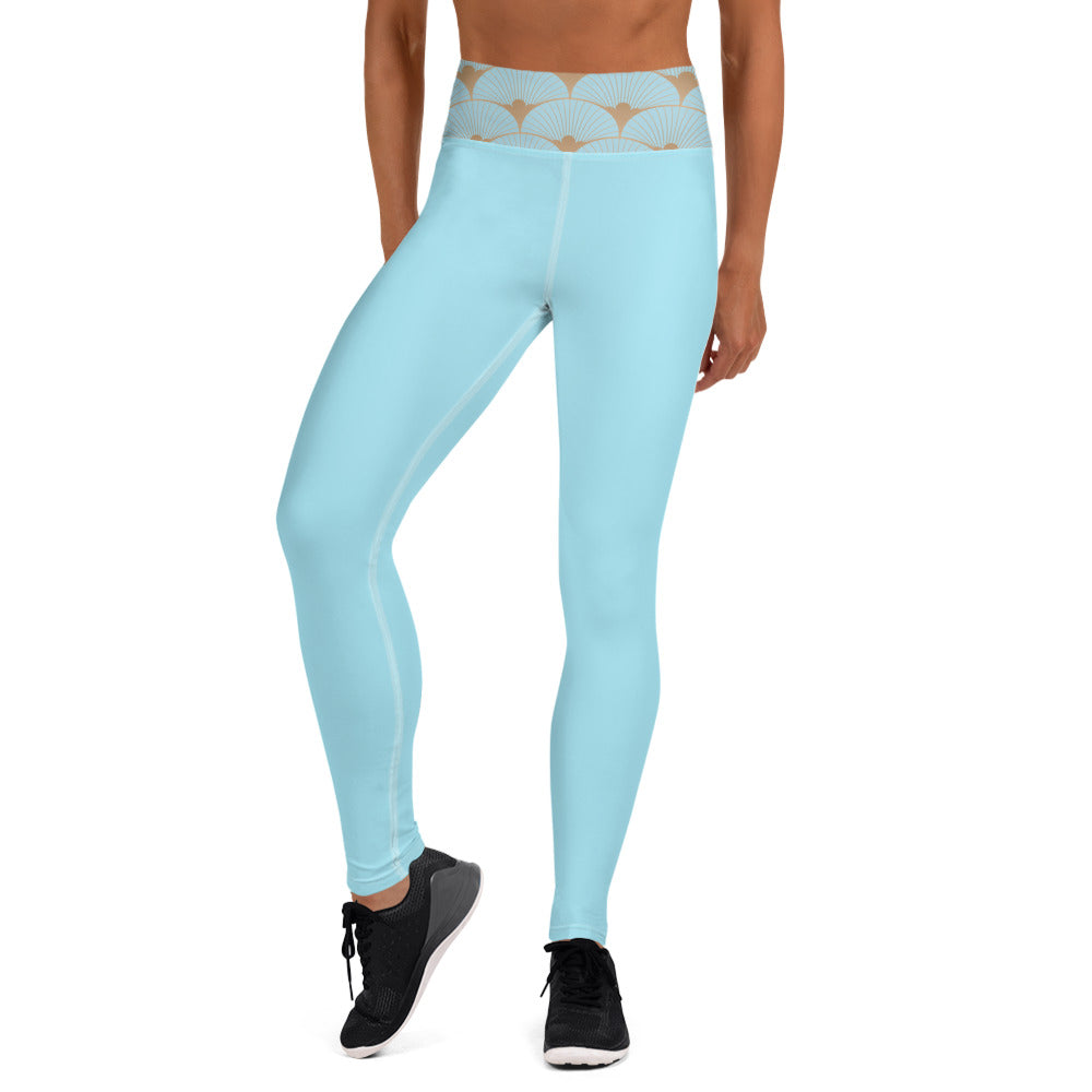 CoreComfort Blue Greek High Waist Yoga Leggings