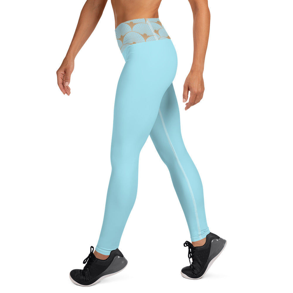 CoreComfort Blue Greek High Waist Yoga Leggings